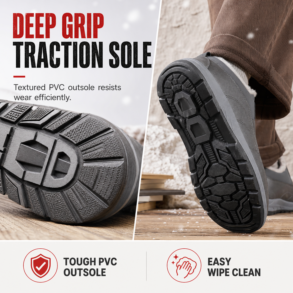 ❄️ Cold-Ready Warmth, Dry Secure Stride✨Men's Winter Fleece-Lined Waterproof Ankle Boots