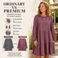 🍂 Vintage Corduroy Texture, Relaxed Flattering Fit | Women's Long-Sleeve Dress