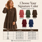 🍂 Vintage Corduroy Texture, Relaxed Flattering Fit | Women's Long-Sleeve Dress