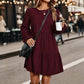 🍂 Vintage Corduroy Texture, Relaxed Flattering Fit | Women's Long-Sleeve Dress