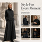 ✨ Polished Matching Style, Flattering Maxi Silhouette | Women's Turtleneck 2-Piece Set
