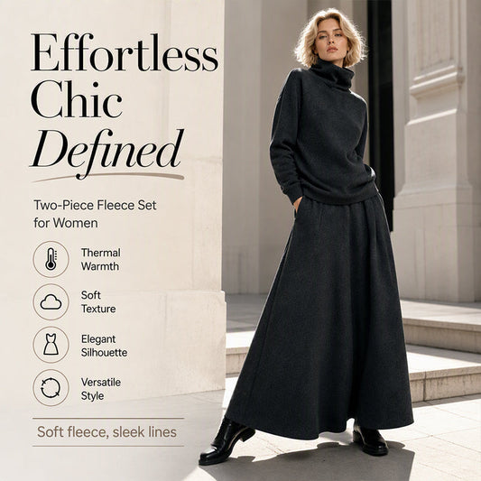 ✨ Polished Matching Style, Flattering Maxi Silhouette | Women's Turtleneck 2-Piece Set