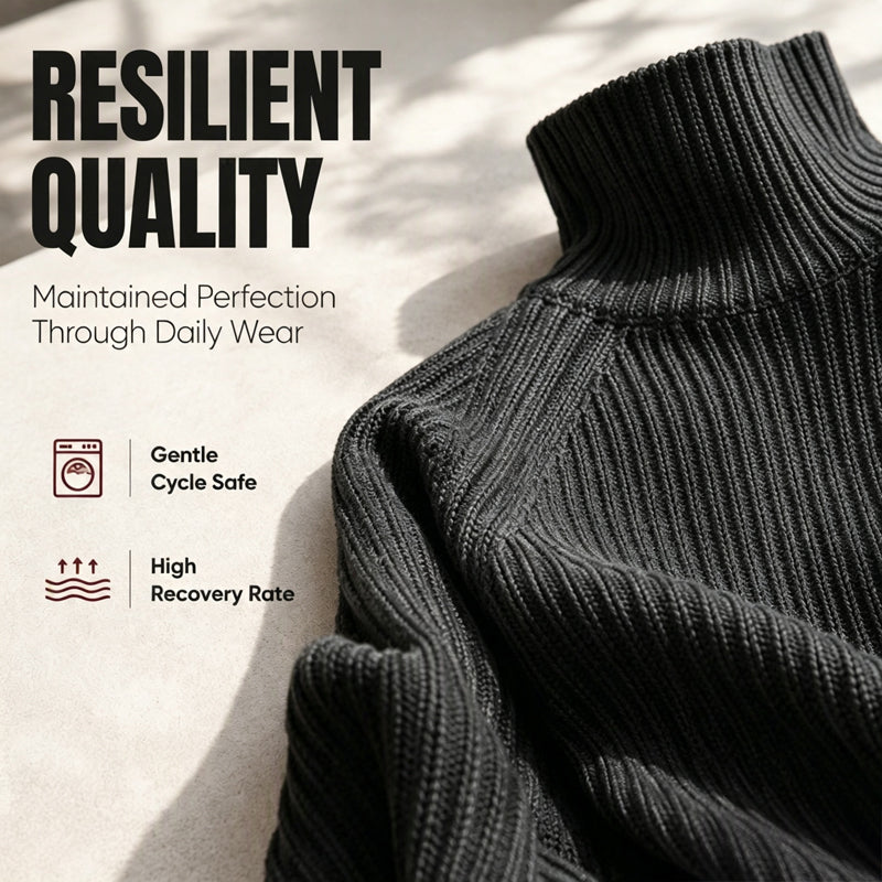 🖤Black Friday Sale:50% OFF🖤🧶 Relaxed Shape, Polished Look🍂 Women's Turtleneck Knit Sweater Dress