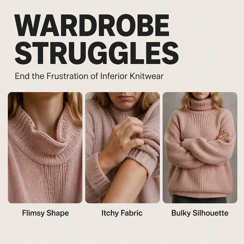 🖤Black Friday Sale:50% OFF🖤🧶 Relaxed Shape, Polished Look🍂 Women's Turtleneck Knit Sweater Dress