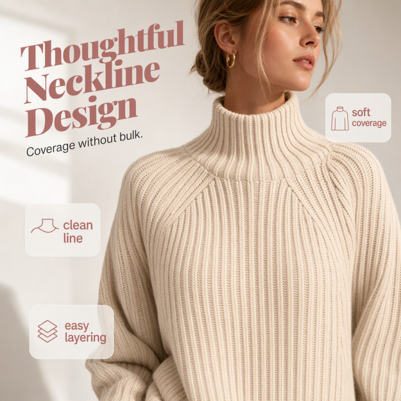 🖤Black Friday Sale:50% OFF🖤🧶 Relaxed Shape, Polished Look🍂 Women's Turtleneck Knit Sweater Dress