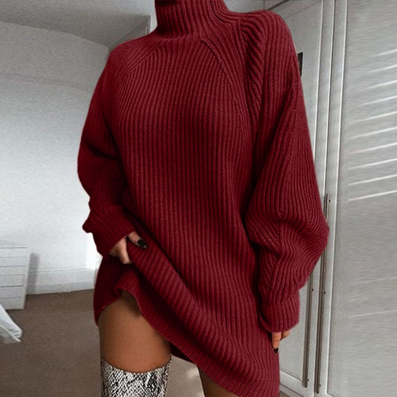 🖤Black Friday Sale:50% OFF🖤🧶 Relaxed Shape, Polished Look🍂 Women's Turtleneck Knit Sweater Dress