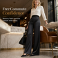 🖤Black Friday Sale:50% OFF🖤 Asymmetrical Waist, Elegant Drape✨Women's Satin Wide-Leg Pants