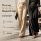 ✨ Asymmetrical Waist, Elegant Drape | Women's Satin Wide-Leg Pants