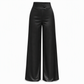 ✨ Asymmetrical Waist, Elegant Drape | Women's Satin Wide-Leg Pants
