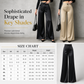 ✨ Asymmetrical Waist, Elegant Drape | Women's Satin Wide-Leg Pants