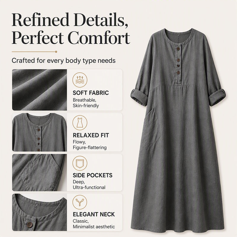 🖤Black Friday Sale:50% OFF🖤 👗 Easy Style, Pockets Included | Women's Relaxed Maxi Dress