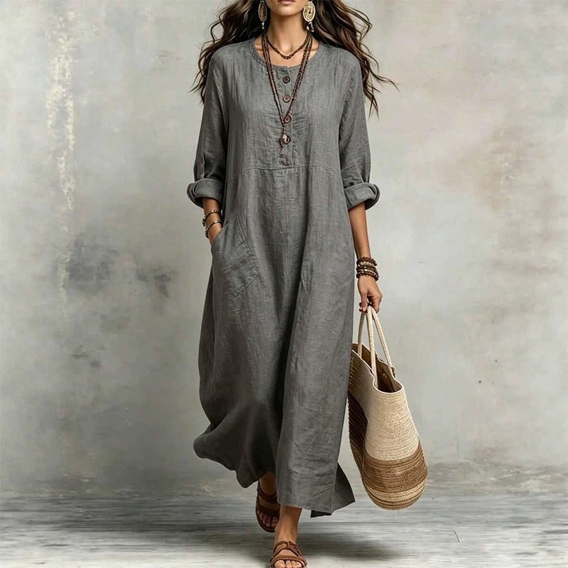 🖤Black Friday Sale:50% OFF🖤 👗 Easy Style, Pockets Included | Women's Relaxed Maxi Dress