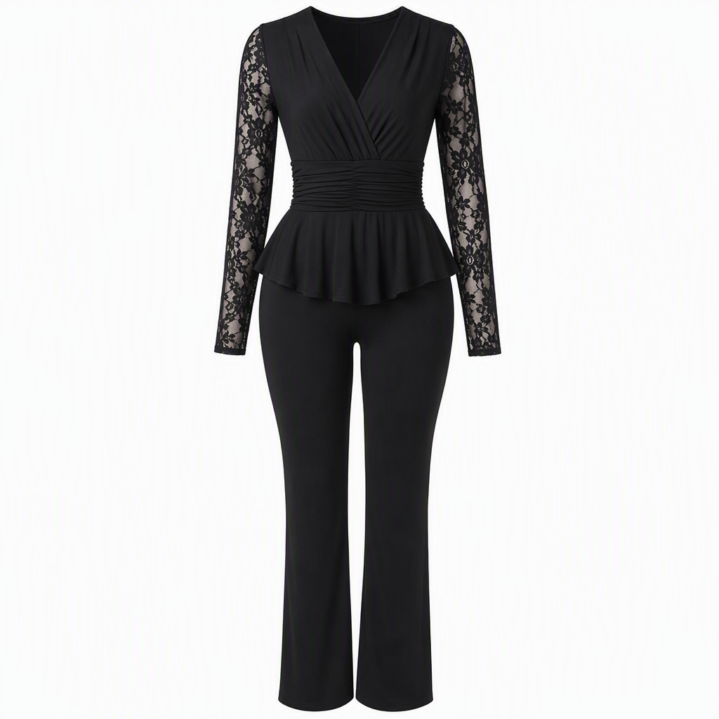 🖤Black Friday Sale:50% OFF🖤✨ Women's Chic Two-Piece Pants Set – Elegant Style & Flattering Fit 🤍