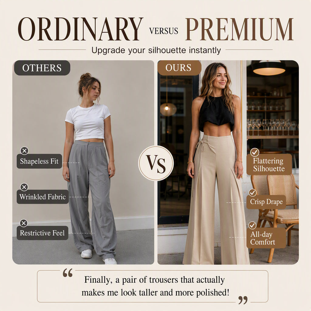 🖤Black Friday Sale:50% OFF🖤🌸Women's Casual High-Waisted Wide-Leg Pants
