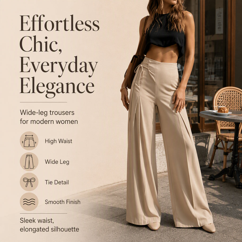 🖤Black Friday Sale:50% OFF🖤🌸Women's Casual High-Waisted Wide-Leg Pants