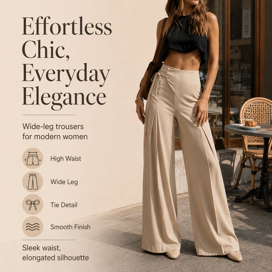 🖤Black Friday Sale:50% OFF🖤🌸Women's Casual High-Waisted Wide-Leg Pants