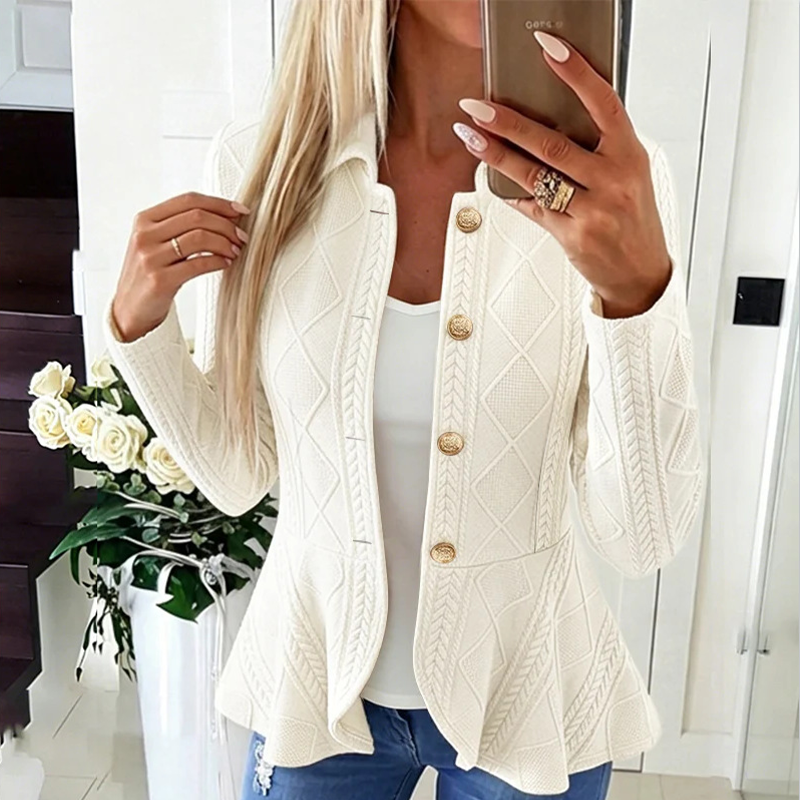 🖤Black Friday Sale:50% OFF🖤✨ Elegant Gathered Peplum Blazer For Women - Feminine Silhouette, Peplum Cut, Elegant