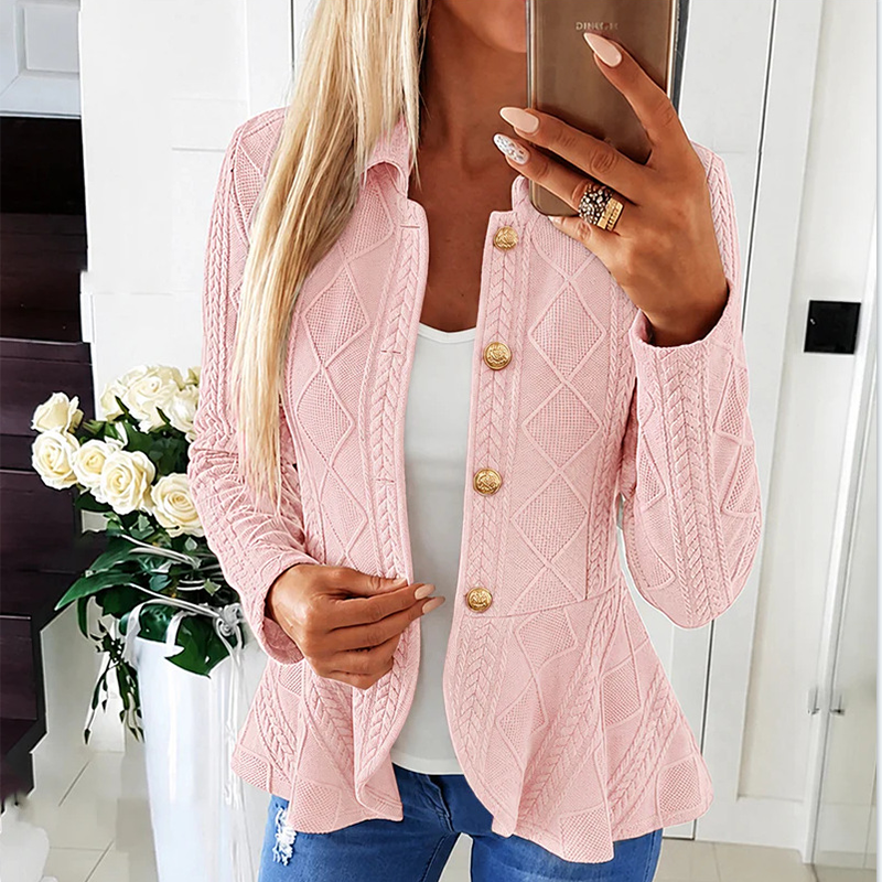🖤Black Friday Sale:50% OFF🖤✨ Elegant Gathered Peplum Blazer For Women - Feminine Silhouette, Peplum Cut, Elegant