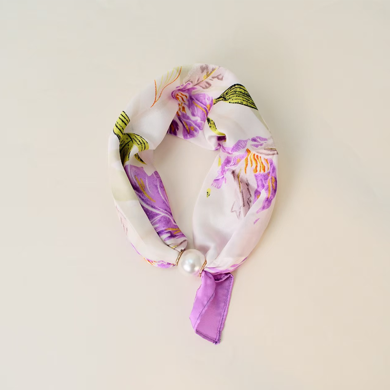 ✨ No-Tie Magnetic Pearl Clasp Scarf – Elegant Style & Effortless Comfort 🤍