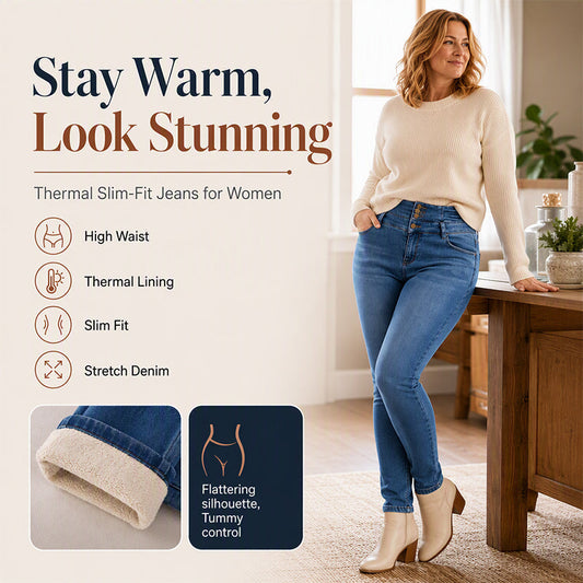 💖Black Friday Mega Deal – 50% off!💖 👖❄️Women's High-Waisted Warm-Lined Skinny Jeans
