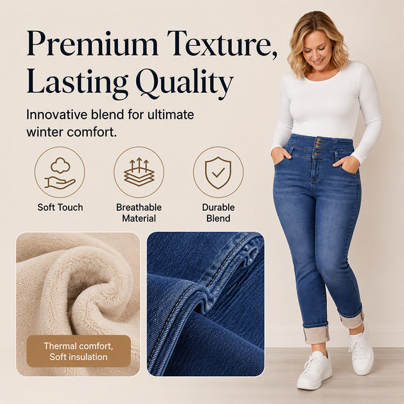 💖Black Friday Mega Deal – 50% off!💖 👖❄️Women's High-Waisted Warm-Lined Skinny Jeans