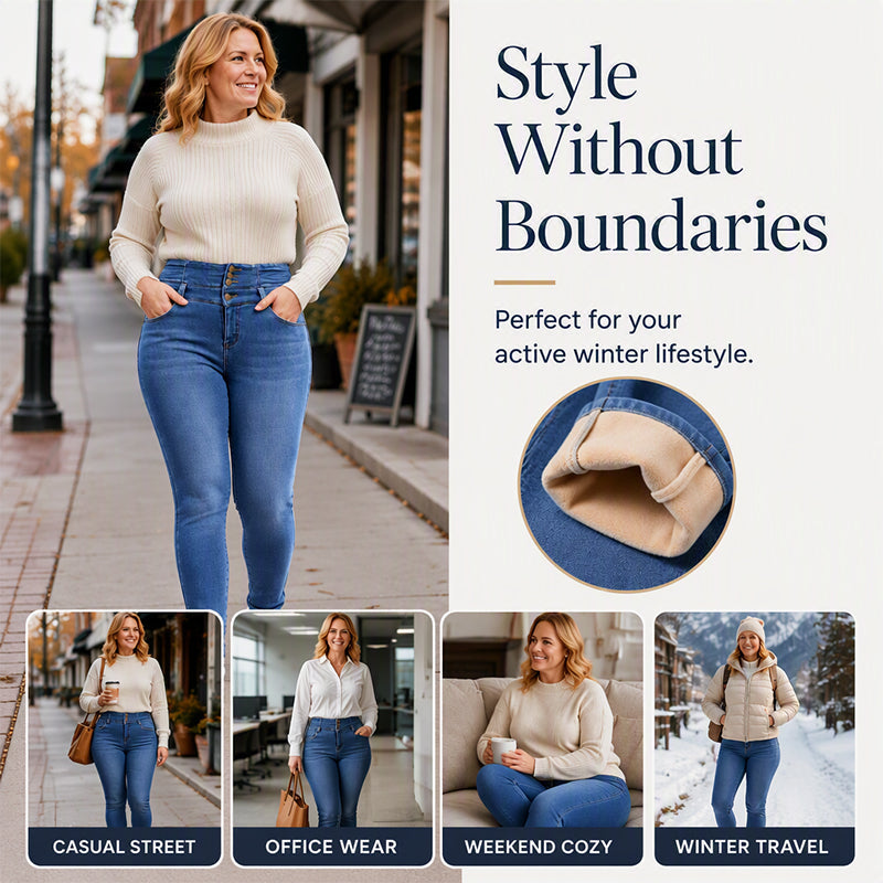 💖Black Friday Mega Deal – 50% off!💖 👖❄️Women's High-Waisted Warm-Lined Skinny Jeans