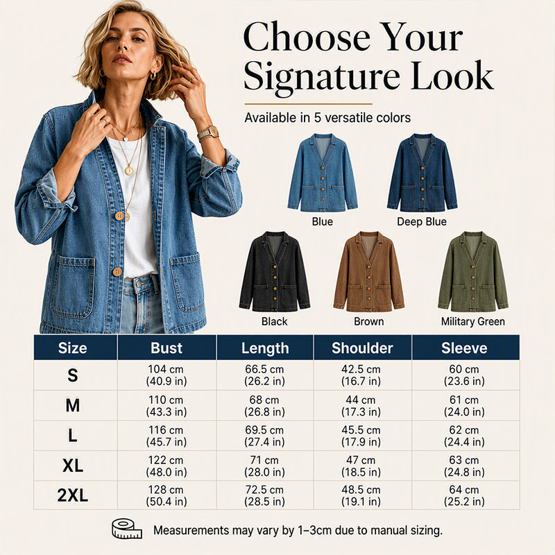 🖤Black Friday Sale:50% OFF🖤 ✨Women's Casual V-Neck Denim Cardigan A