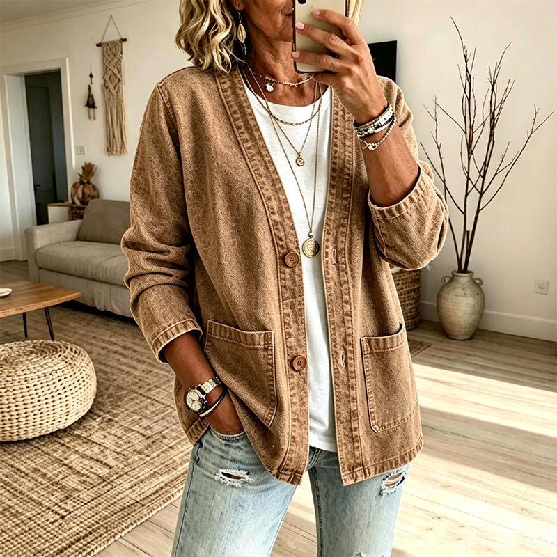 🖤Black Friday Sale:50% OFF🖤 ✨Women's Casual V-Neck Denim Cardigan A