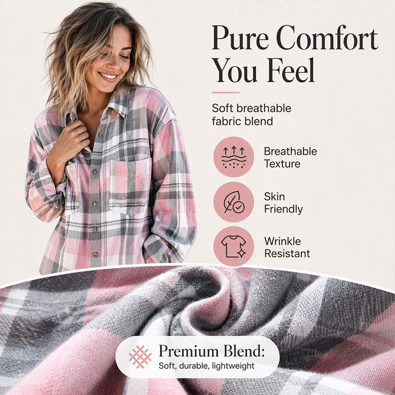 🖤Black Friday Sale:50% OFF🖤✨ Timeless Plaid Layering | Women’s Mid-Length Plaid Shirt Jacket