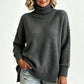 🧶 Relaxed Ribbed Fit, Easy Side-Slit Style | Women's Turtleneck Sweater