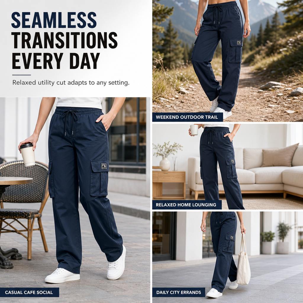 💖Black Friday Mega Deal – 50% off!💖✨ Women’s Relaxed Fit Straight-Leg Cargo Trousers — Comfy Everyday Style with Utility Pockets