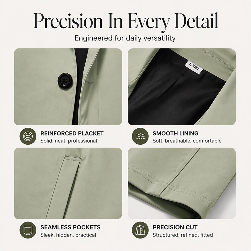 🖤Black Friday Sale:50% OFF🖤 ✨Men's Minimalist Single-Breasted Mid-Length Coat – Clean Lines, Modern Fit, Everyday Elegance