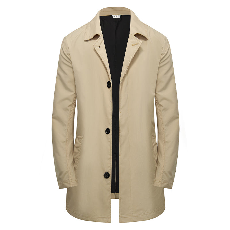 🖤Black Friday Sale:50% OFF🖤 ✨Men's Minimalist Single-Breasted Mid-Length Coat – Clean Lines, Modern Fit, Everyday Elegance