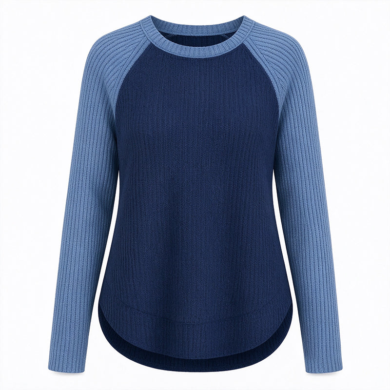 🍁Women's Western Ranch Style Raglan Long Sleeve Knit Top with Textured Waffle Fabric and Curved Hem