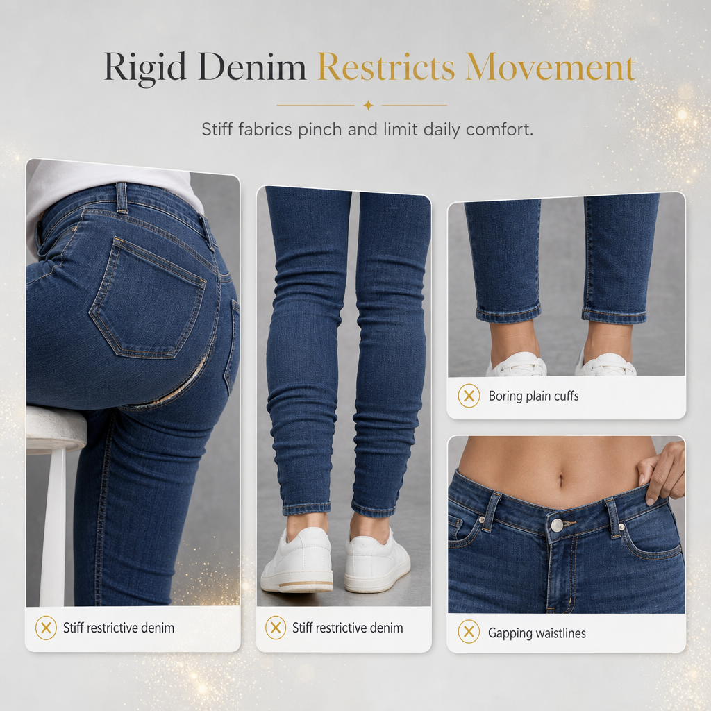 💎Women's Light Blue Pearl Embellished Slim Fit Skinny Jeans with Raw Frayed Waist