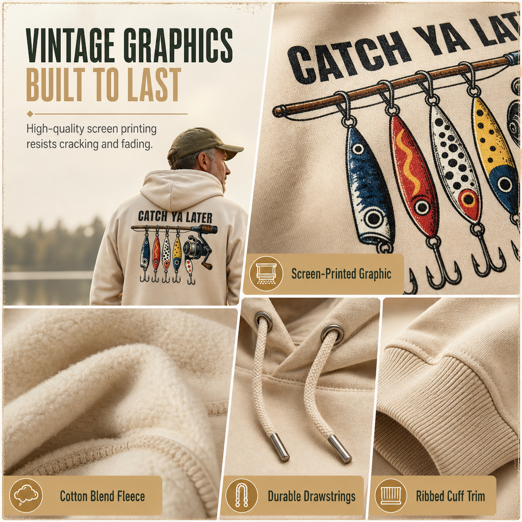 👕✨Elastic Ribbing & Comfortable Fit, Classic Casual — Men’s Vintage Hoodie