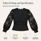🖤 Women's Deep V-Neck Lace Long Sleeve Top