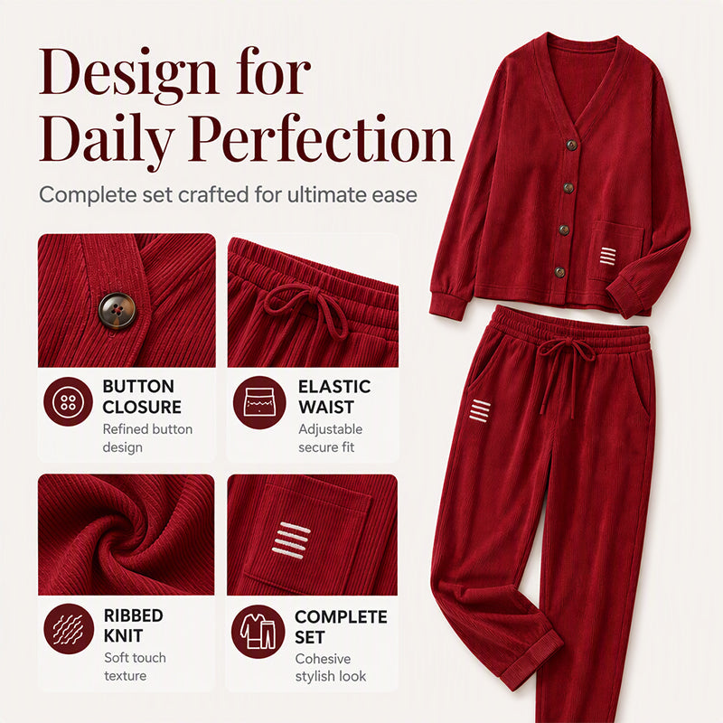💖Black Friday Mega Deal – 50% off!💖Textured Corduroy, Effortless Matching Style | Women's 2-Piece Set