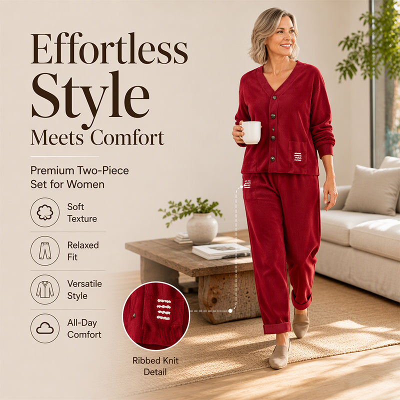 💖Black Friday Mega Deal – 50% off!💖Textured Corduroy, Effortless Matching Style | Women's 2-Piece Set
