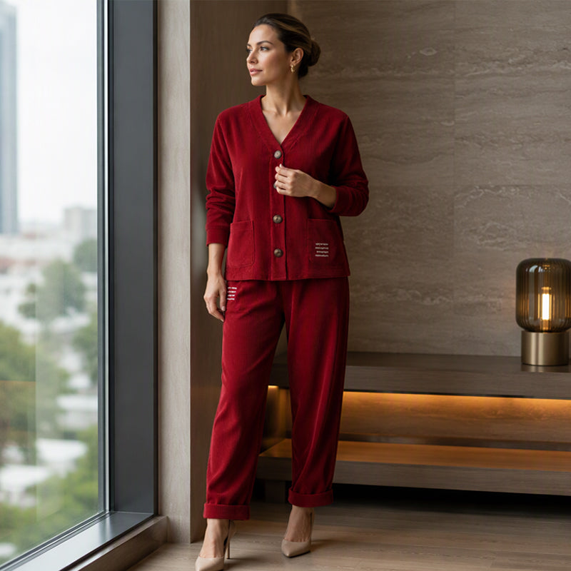 💖Black Friday Mega Deal – 50% off!💖Textured Corduroy, Effortless Matching Style | Women's 2-Piece Set