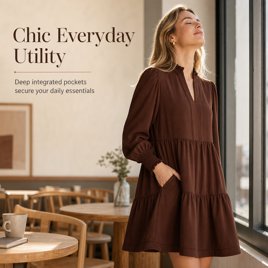 🖤Black Friday Sale:50% OFF🖤✨Women's V-Neck Tiered Ruffle Mini Dress – Flirty, Flattering, Effortless Summer Style