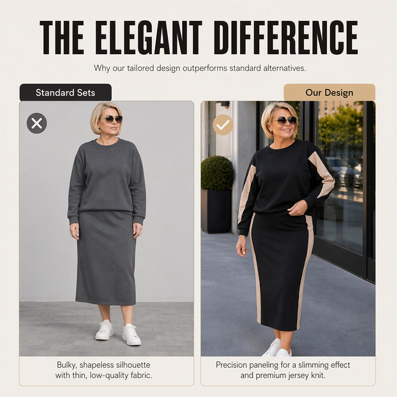 🖤Black Friday Sale:50% OFF🖤 ✨ Polished Two-Piece Style | Women’s Color-Block Knit Set