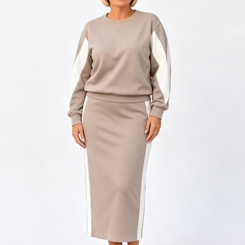 🖤Black Friday Sale:50% OFF🖤 ✨ Polished Two-Piece Style | Women’s Color-Block Knit Set