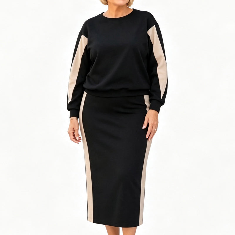 🖤Black Friday Sale:50% OFF🖤 ✨ Polished Two-Piece Style | Women’s Color-Block Knit Set
