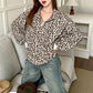💖Black Friday Mega Deal – 50% off!💖 🐆 Bold Leopard Print, Easy Quarter-Zip Style | Women's Sweatshirt