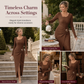💃 Elegant Women's Long Sleeve Knit Dress 🍷 Figure-Flattering Irregular Neck Design