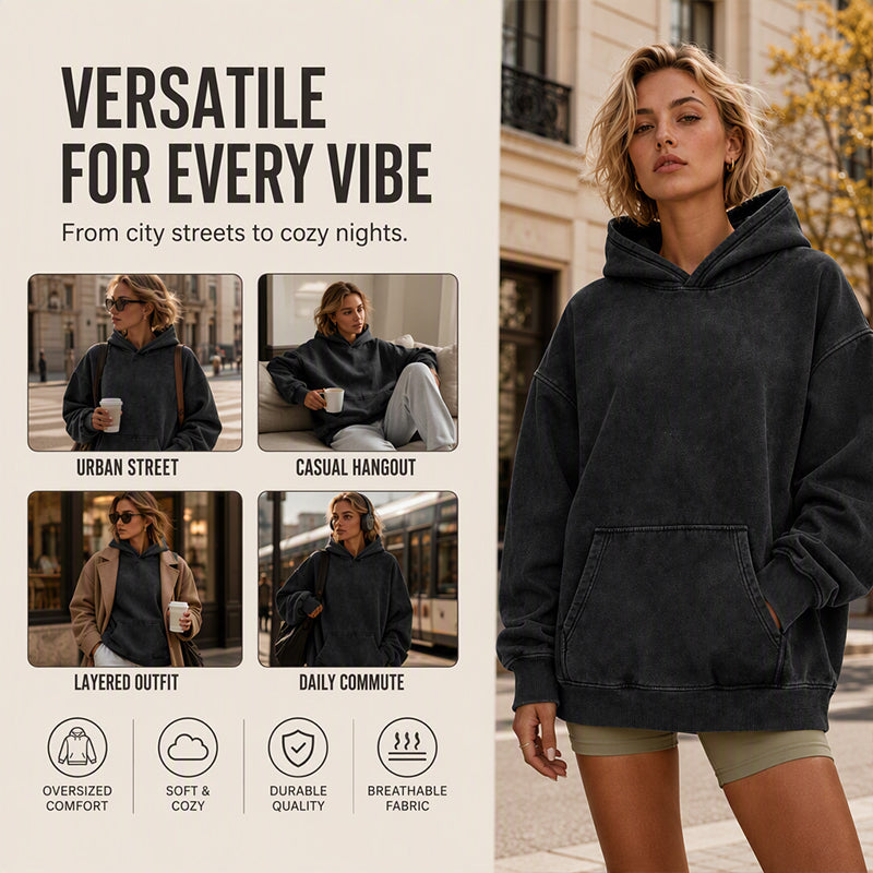 🖤Black Friday Sale:50% OFF🖤⌛Limited-Time Offer-Unisex Casual Oversized Acid Wash Hoodie