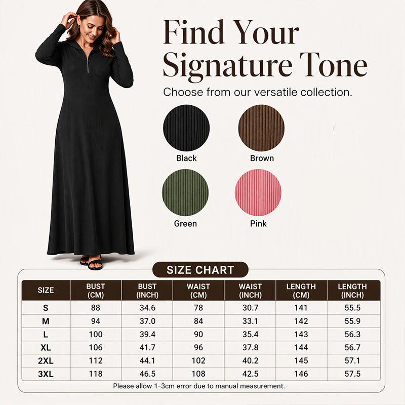 🖤Black Friday Sale:50% OFF🖤 Women's Ribbed Knit Hooded Maxi Dress