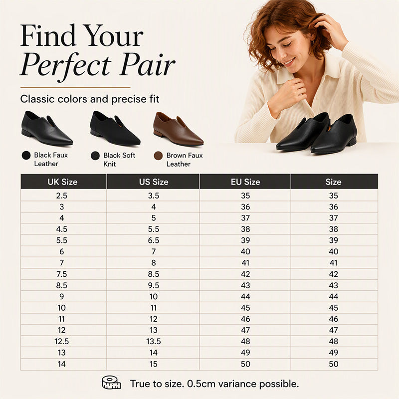 🖤Black Friday Sale:50% OFF🖤 Women's Pointed Toe V-Cut Flat Shoes 👠 Elegant Slip-On Loafers for Everyday Style