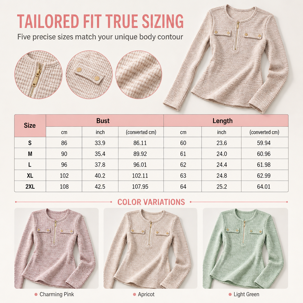 💖Black Friday Mega Deal – 50% off!💖🌸Women's Long Sleeve V-Neck Half Zip Knit Top